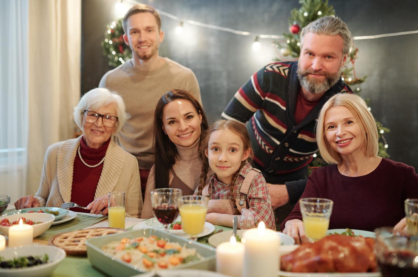 Large family celebrating Christmas 